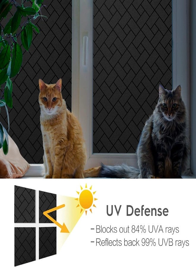 صن بيرد فيلم تظليل النوافذ من صن بيرد، يحجب الضوء بنسبة 100%، بدون غراء، لون أسود داكن، مناسب لتعتيم غرف المنزل، سهل الإزالة (24 × 48 بوصة، قطعتان، لون الطوب المعتم) - لاصق ثابت - Image 3